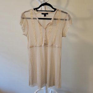 Express sheer capsleeve lace top